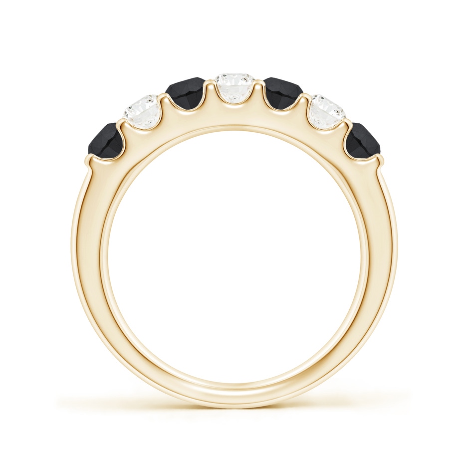 3.1mm AA Prong-Set White and Enhanced Black Diamond Half Eternity Ring in Yellow Gold side 199