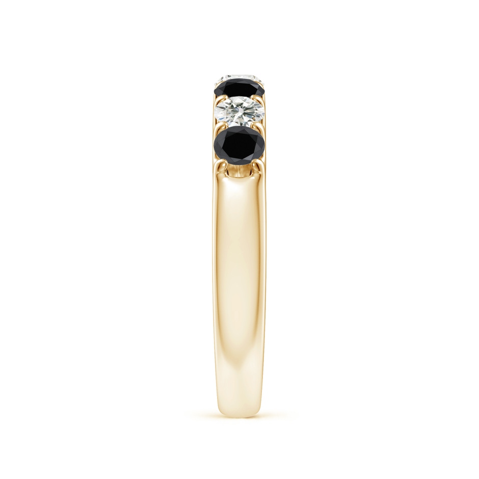 3.1mm AA Prong-Set White and Enhanced Black Diamond Half Eternity Ring in Yellow Gold side 299