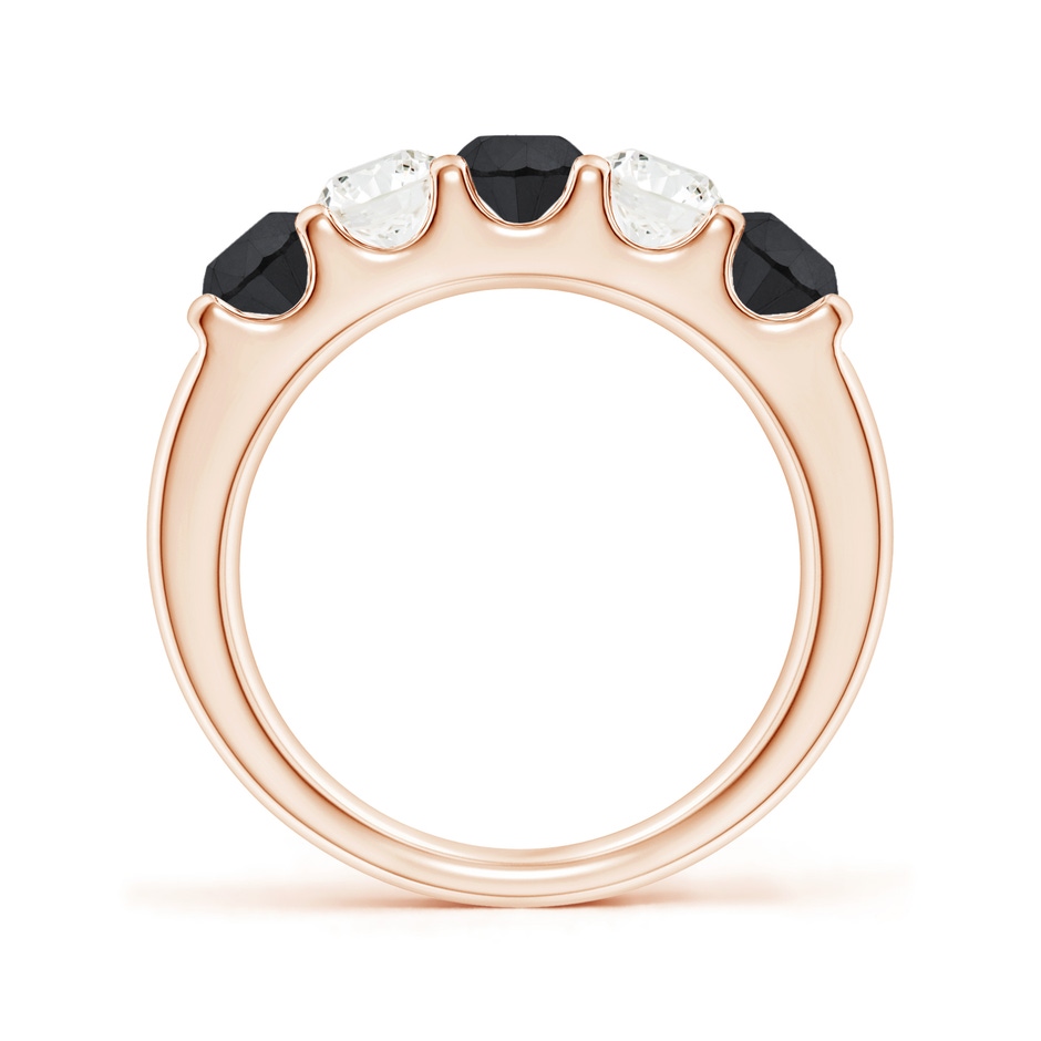 4.2mm AA Prong-Set White and Enhanced Black Diamond Half Eternity Ring in Rose Gold side 199