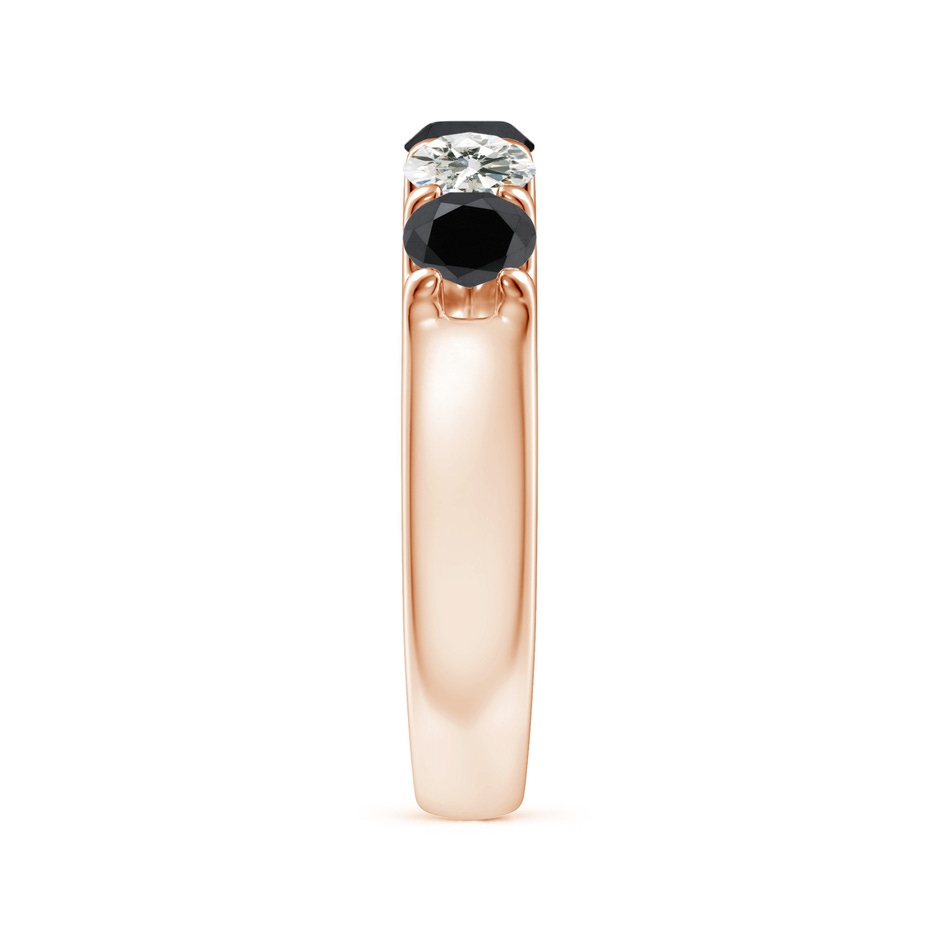 4.2mm AA Prong-Set White and Enhanced Black Diamond Half Eternity Ring in Rose Gold side 299