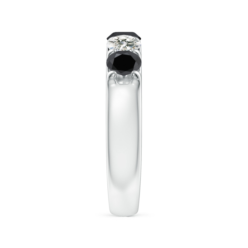 4.2mm AA Prong-Set White and Enhanced Black Diamond Half Eternity Ring in White Gold side 299