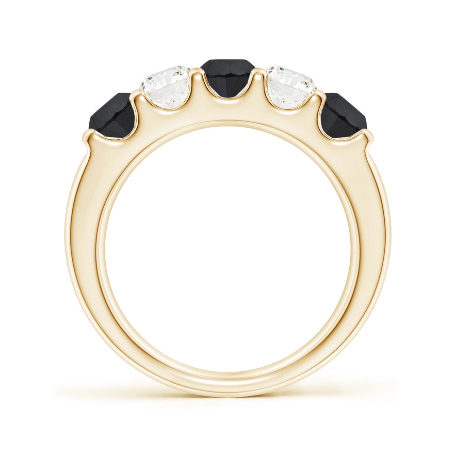 4.2mm AA Prong-Set White and Enhanced Black Diamond Half Eternity Ring in Yellow Gold side 199