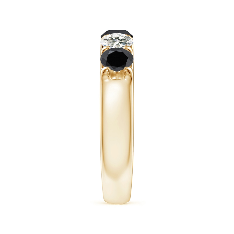 4.2mm AA Prong-Set White and Enhanced Black Diamond Half Eternity Ring in Yellow Gold side 299
