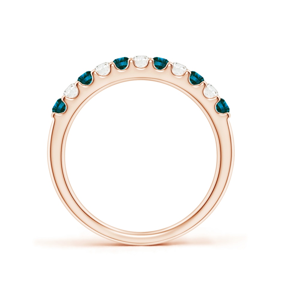 2.1mm AA Prong-Set White and Enhanced Blue Diamond Half Eternity Ring in Rose Gold side 199