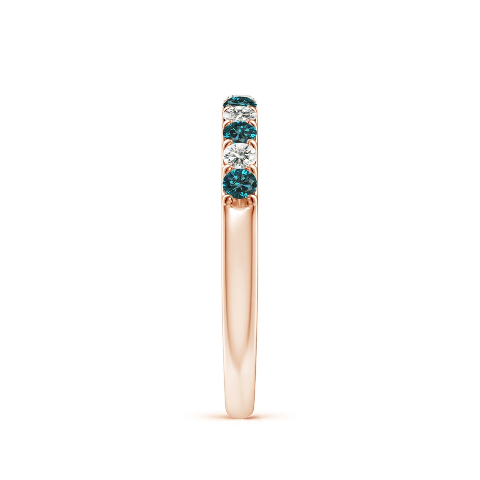 2.1mm AA Prong-Set White and Enhanced Blue Diamond Half Eternity Ring in Rose Gold side 299