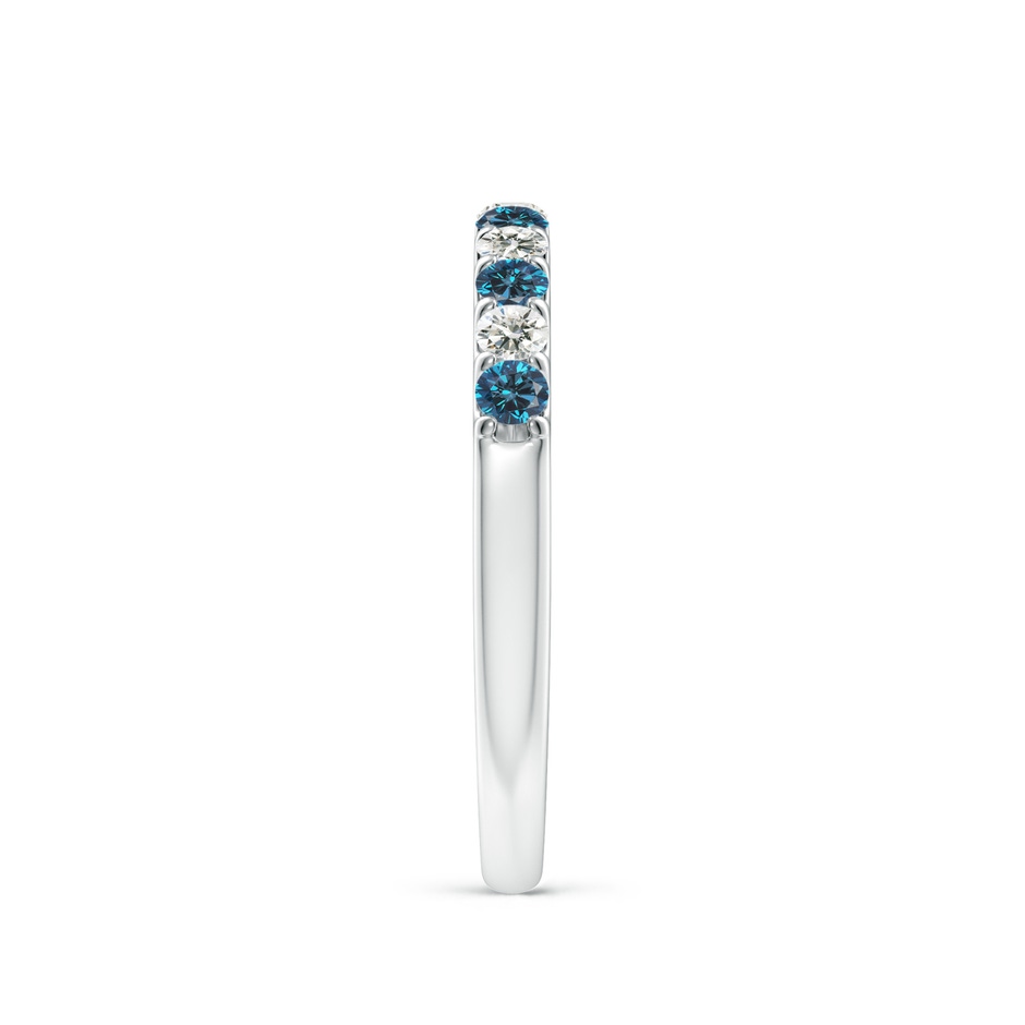 2.1mm AAA Prong-Set White and Enhanced Blue Diamond Half Eternity Ring in 9K White Gold side 299