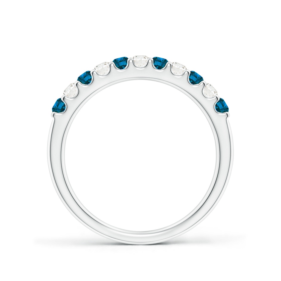 2.1mm AAA Prong-Set White and Enhanced Blue Diamond Half Eternity Ring in P950 Platinum side 199