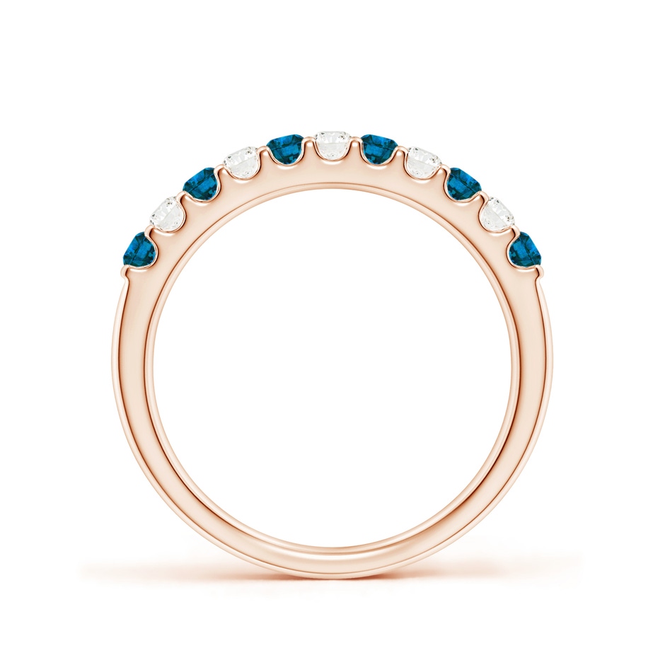 2.1mm AAA Prong-Set White and Enhanced Blue Diamond Half Eternity Ring in Rose Gold side 199