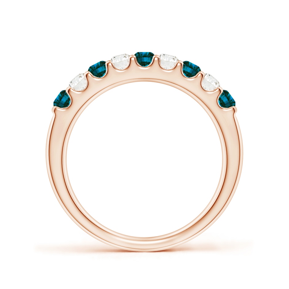 2.5mm AA Prong-Set White and Enhanced Blue Diamond Half Eternity Ring in Rose Gold side 199