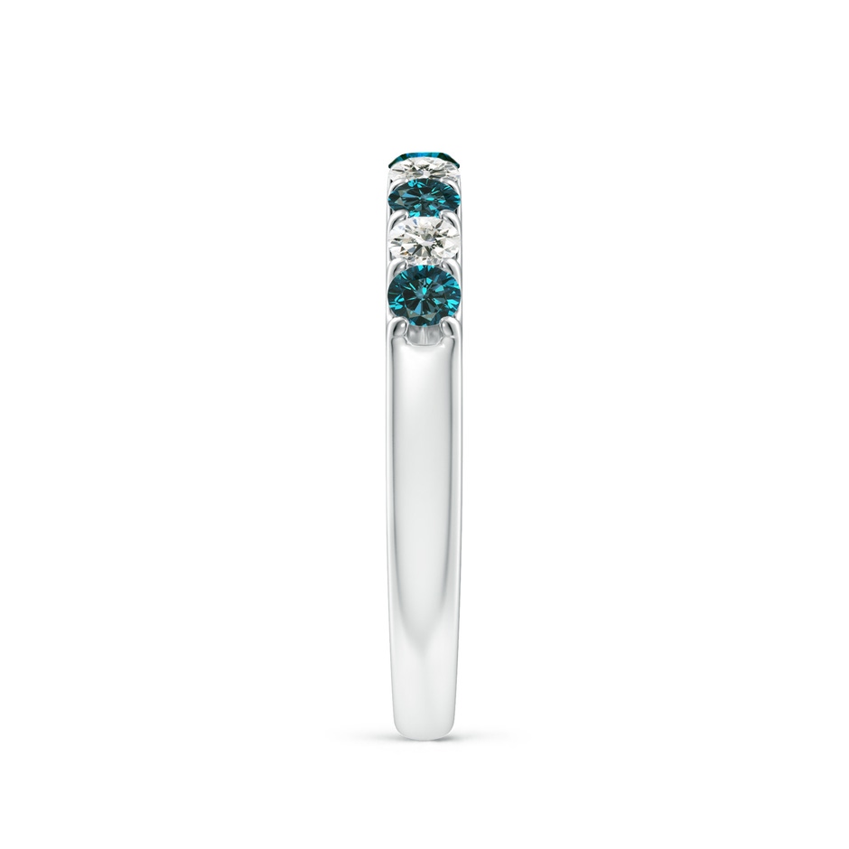 2.5mm AA Prong-Set White and Enhanced Blue Diamond Half Eternity Ring in White Gold side 299