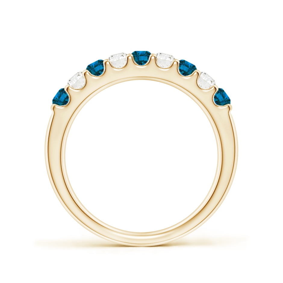 2.5mm AAA Prong-Set White and Enhanced Blue Diamond Half Eternity Ring in 18K Yellow Gold side 199