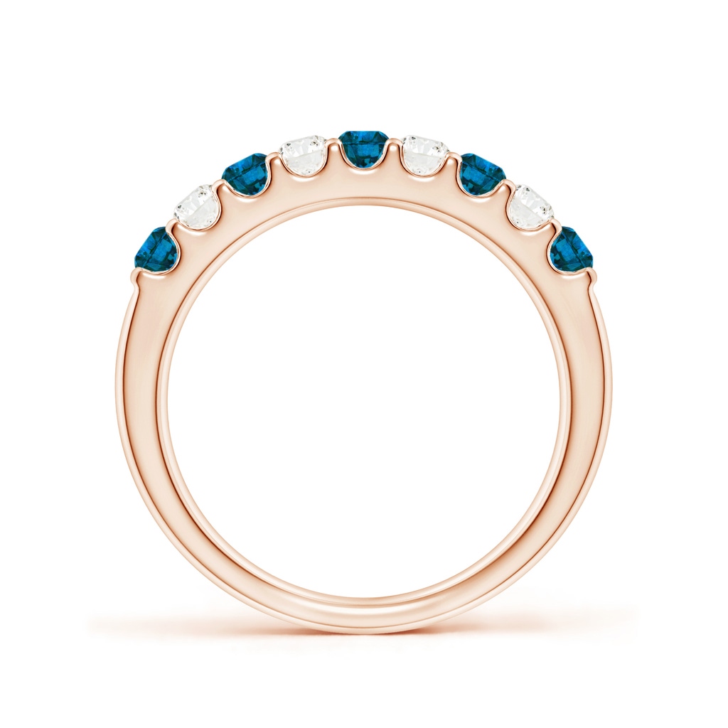 2.5mm AAA Prong-Set White and Enhanced Blue Diamond Half Eternity Ring in Rose Gold - side 199