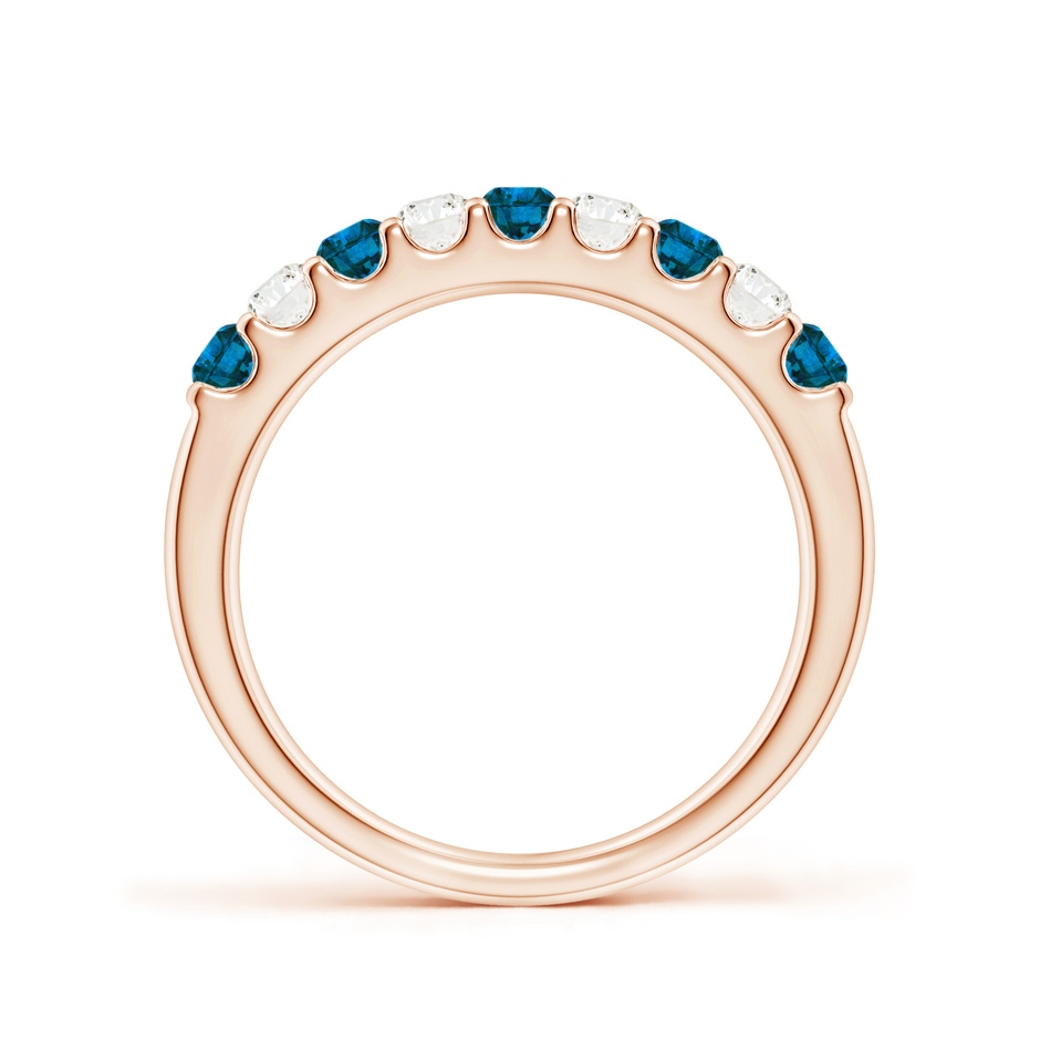 2.5mm AAA Prong-Set White and Enhanced Blue Diamond Half Eternity Ring in Rose Gold side 199