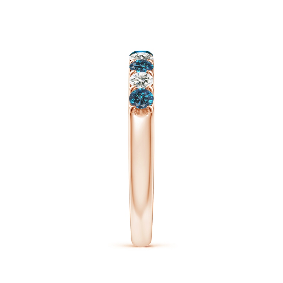 2.5mm AAA Prong-Set White and Enhanced Blue Diamond Half Eternity Ring in Rose Gold side 299