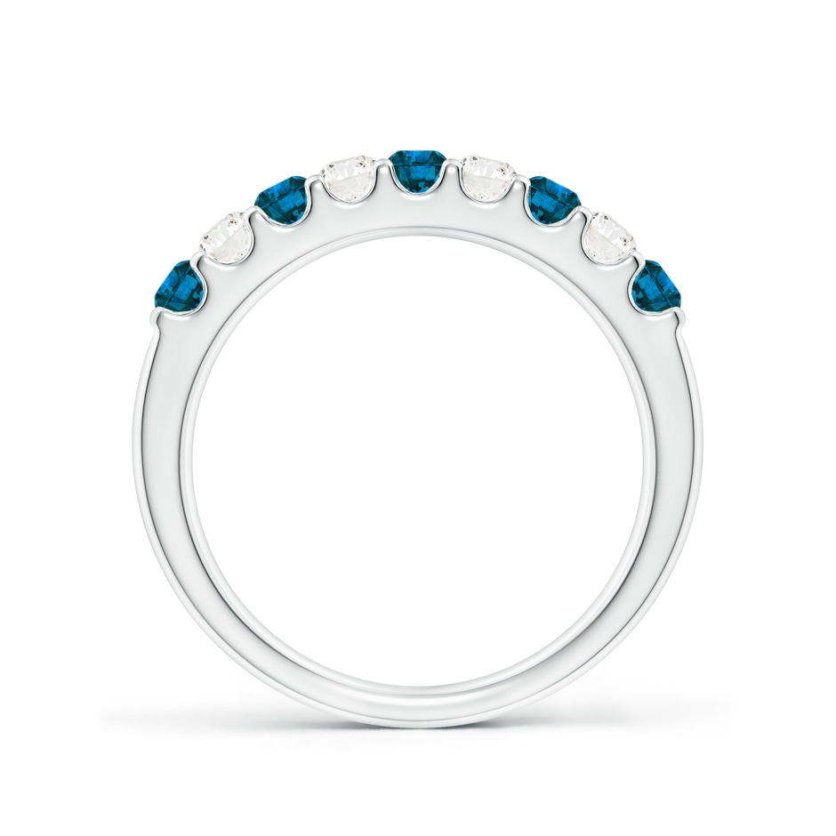 2.5mm AAA Prong-Set White and Enhanced Blue Diamond Half Eternity Ring in White Gold side 199