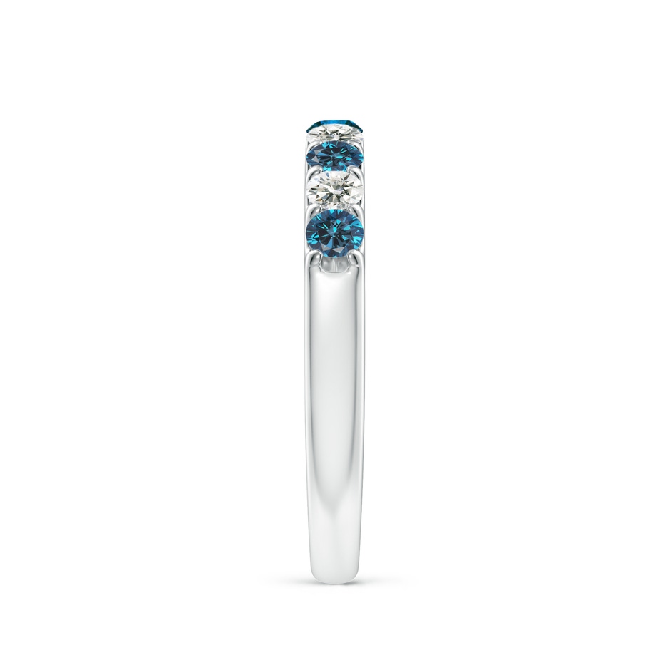 2.5mm AAA Prong-Set White and Enhanced Blue Diamond Half Eternity Ring in White Gold side 299