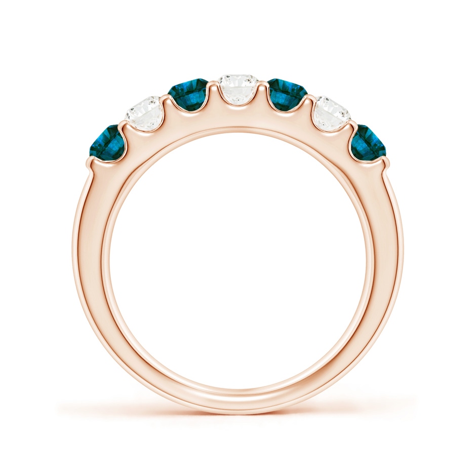 3.1mm AA Prong-Set White and Enhanced Blue Diamond Half Eternity Ring in Rose Gold side 199