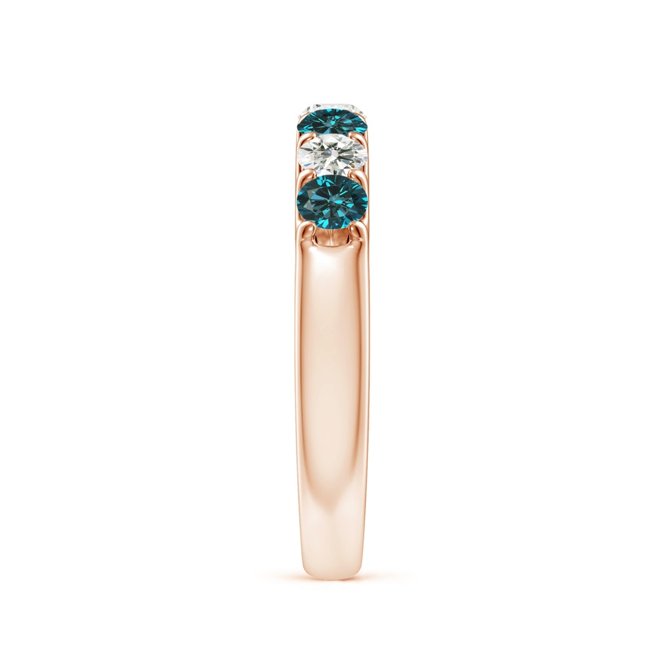 3.1mm AA Prong-Set White and Enhanced Blue Diamond Half Eternity Ring in Rose Gold side 299