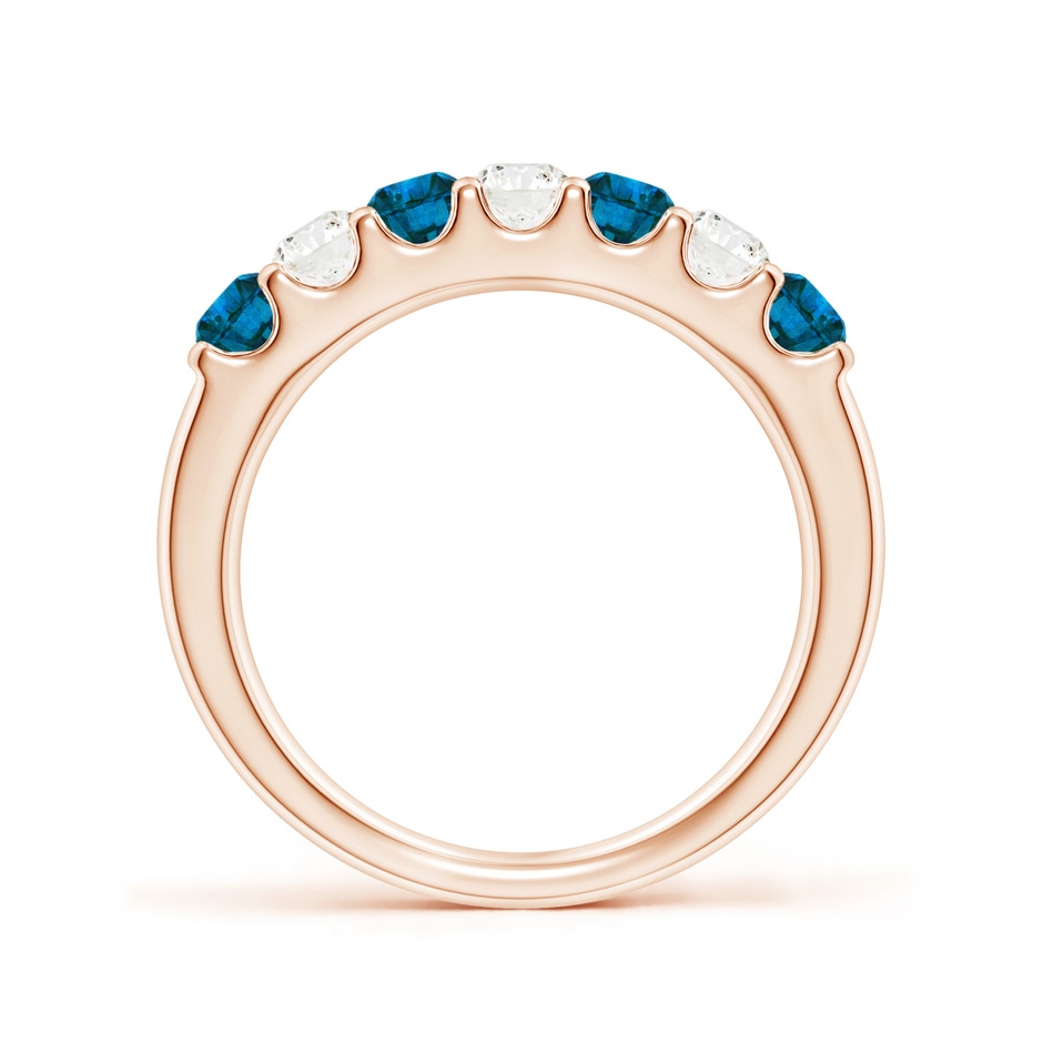 3.1mm AAA Prong-Set White and Enhanced Blue Diamond Half Eternity Ring in Rose Gold side 199