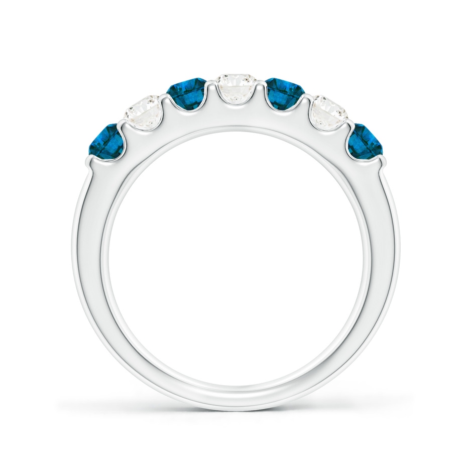 3.1mm AAA Prong-Set White and Enhanced Blue Diamond Half Eternity Ring in White Gold side 199