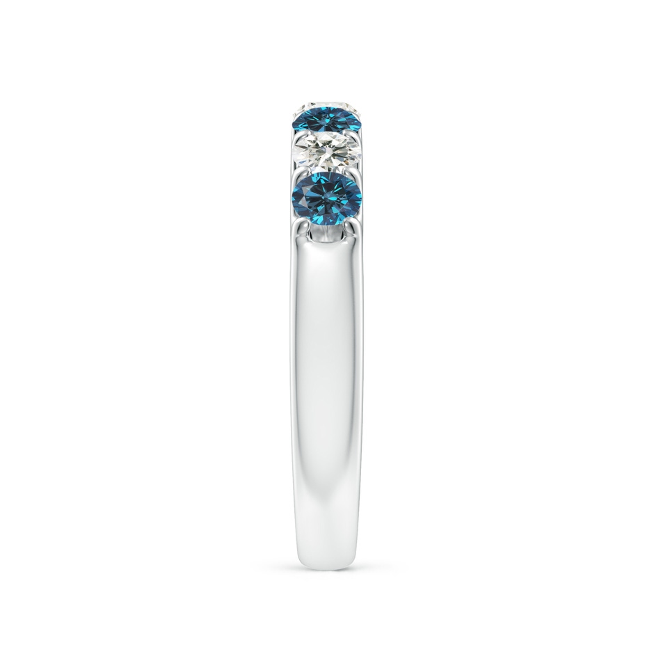 3.1mm AAA Prong-Set White and Enhanced Blue Diamond Half Eternity Ring in White Gold side 299