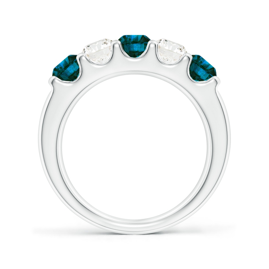 4.2mm AA Prong-Set White and Enhanced Blue Diamond Half Eternity Ring in P950 Platinum side 199
