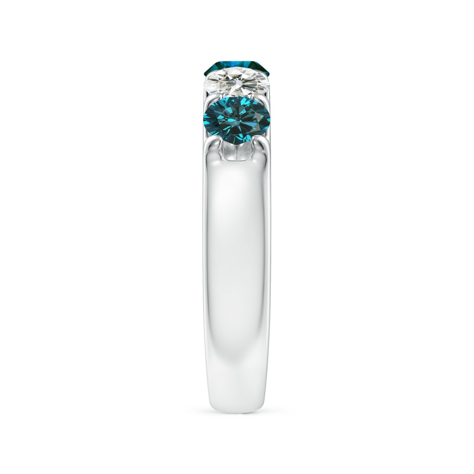4.2mm AA Prong-Set White and Enhanced Blue Diamond Half Eternity Ring in P950 Platinum side 299