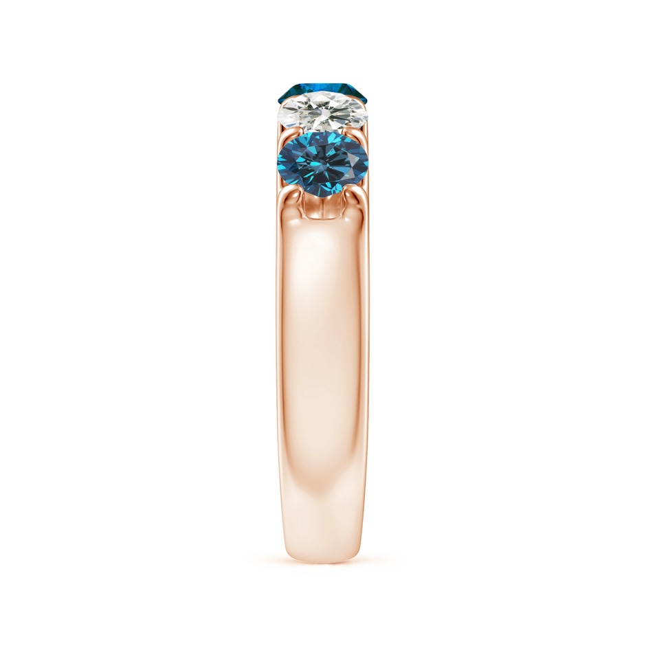 4.2mm AAA Prong-Set White and Enhanced Blue Diamond Half Eternity Ring in Rose Gold side 299