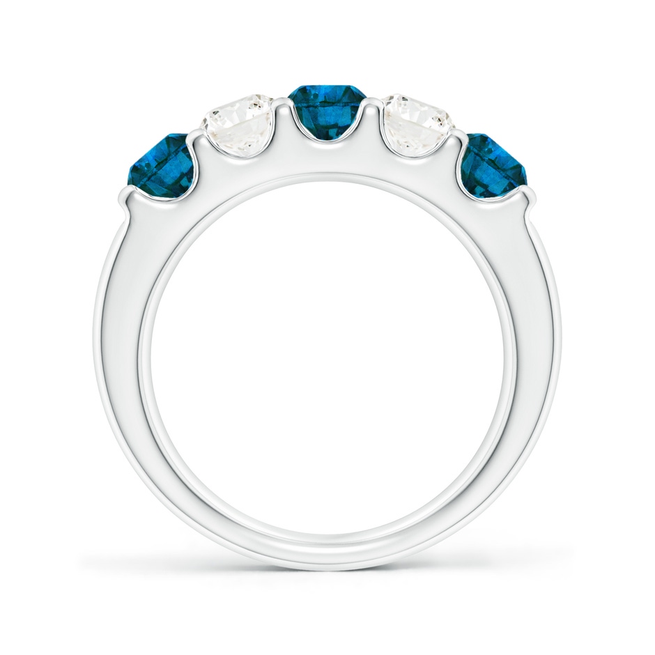 4.2mm AAA Prong-Set White and Enhanced Blue Diamond Half Eternity Ring in White Gold side 199