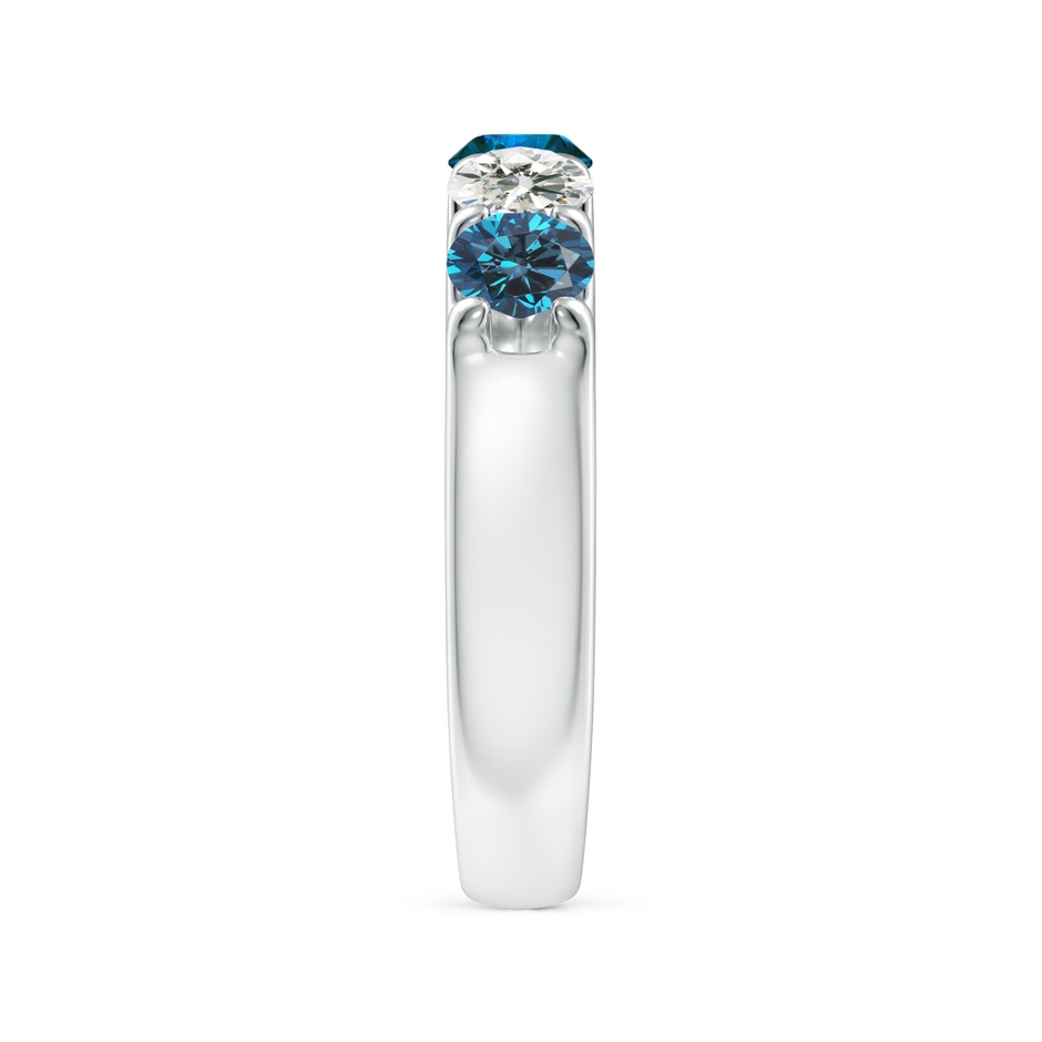 4.2mm AAA Prong-Set White and Enhanced Blue Diamond Half Eternity Ring in White Gold side 299