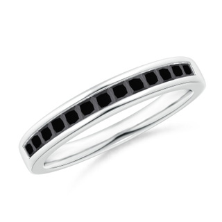 1.8mm AA Channel Set Princess Enhanced Black Diamond Half Eternity Ring in P950 Platinum