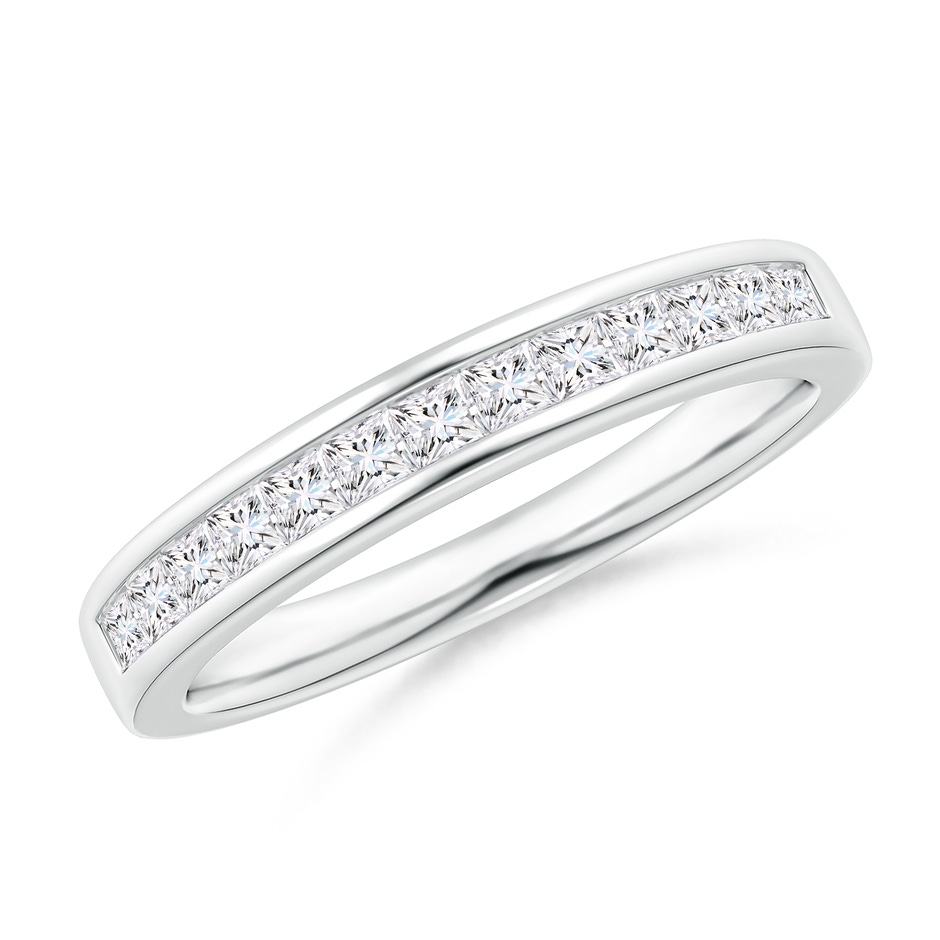 1.8mm GVS2 Channel Set Princess Diamond Half Eternity Wedding Ring in White Gold 