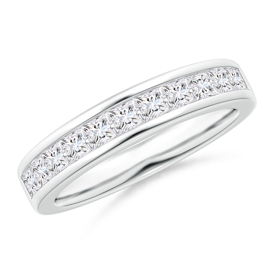 2.4mm GVS2 Channel Set Princess Diamond Half Eternity Wedding Ring in P950 Platinum 