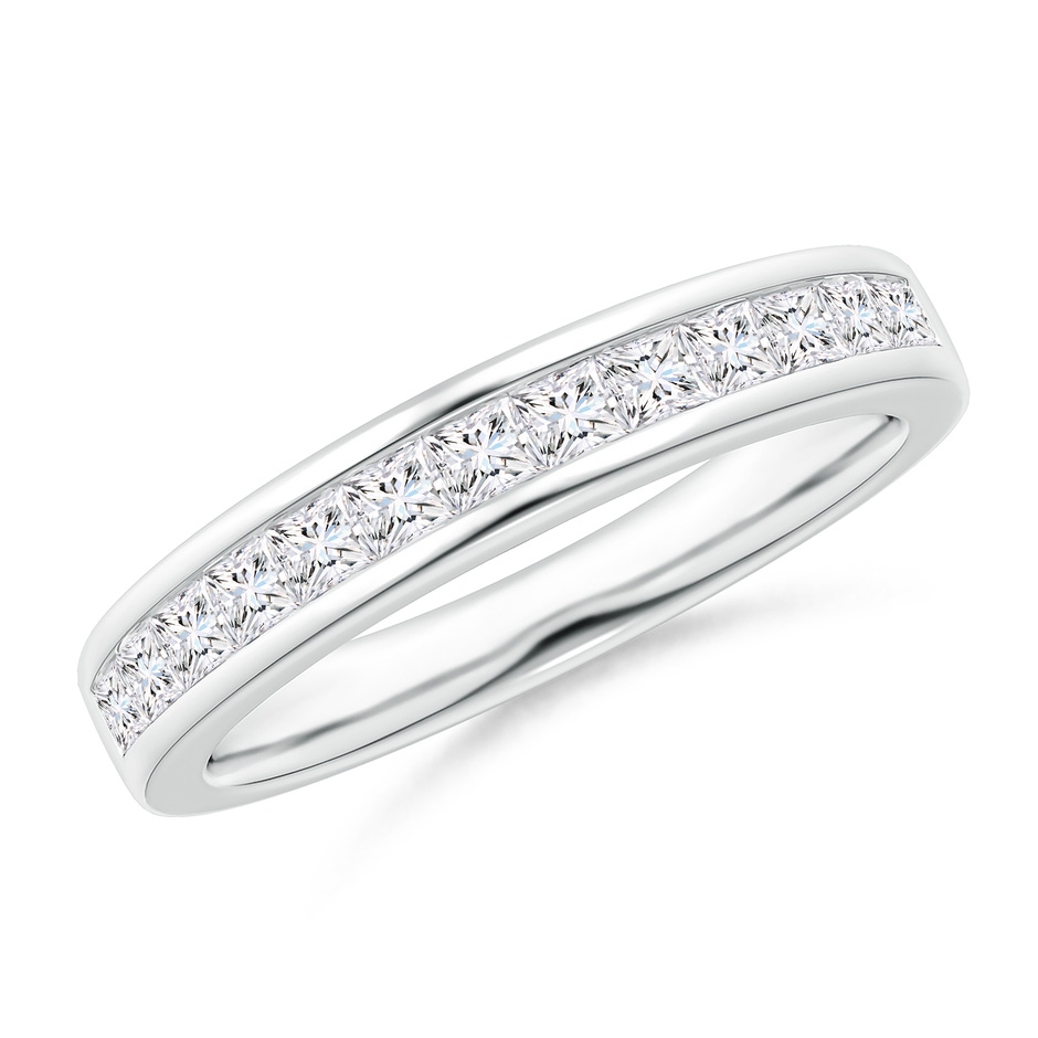2mm GVS2 Channel Set Princess Diamond Half Eternity Wedding Ring in White Gold 