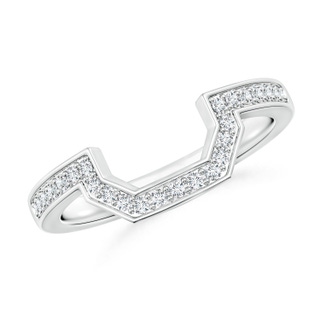 1.2mm GHVS Pave-Set Diamond Contoured Women's Wedding Ring in P950 Platinum