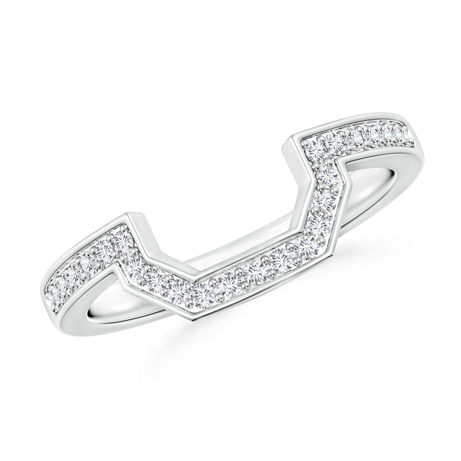 1.2mm GHVS Pave-Set Diamond Contoured Women's Wedding Ring in P950 Platinum 