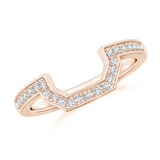 1.2mm GHVS Pave-Set Diamond Contoured Women's Wedding Ring in Rose Gold