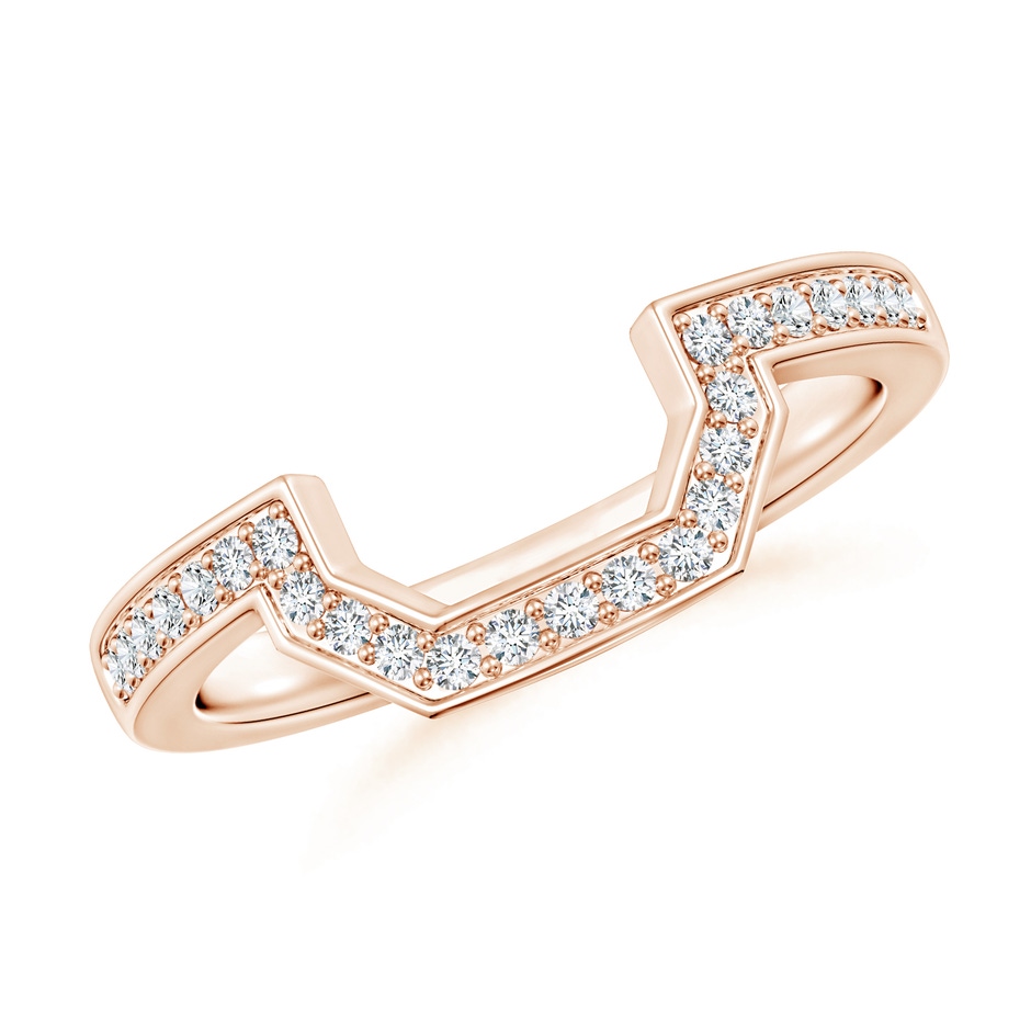 1.2mm GHVS Pave-Set Diamond Contoured Women's Wedding Ring in Rose Gold 