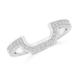 1.2mm HSI2 Pave-Set Diamond Contoured Women's Wedding Ring in P950 Platinum