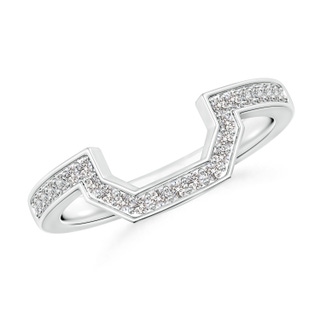1.2mm II1 Pave-Set Diamond Contoured Women's Wedding Ring in P950 Platinum