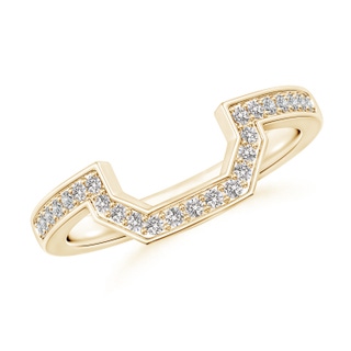 1.2mm II1 Pave-Set Diamond Contoured Women's Wedding Ring in Yellow Gold