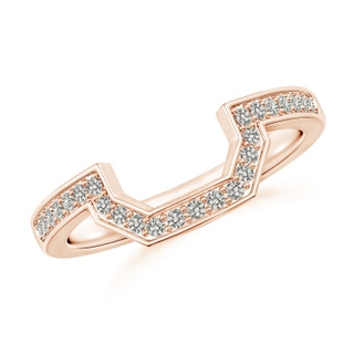 1.2mm JI2 Pave-Set Diamond Contoured Women's Wedding Ring in Rose Gold