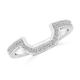 1.2mm JI2 Pave-Set Diamond Contoured Women's Wedding Ring in White Gold