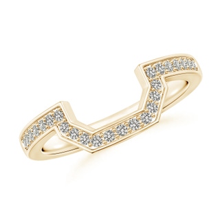 1.2mm JI2 Pave-Set Diamond Contoured Women's Wedding Ring in Yellow Gold