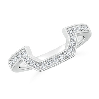1.3mm GHVS Pave-Set Diamond Contoured Women's Wedding Ring in P950 Platinum