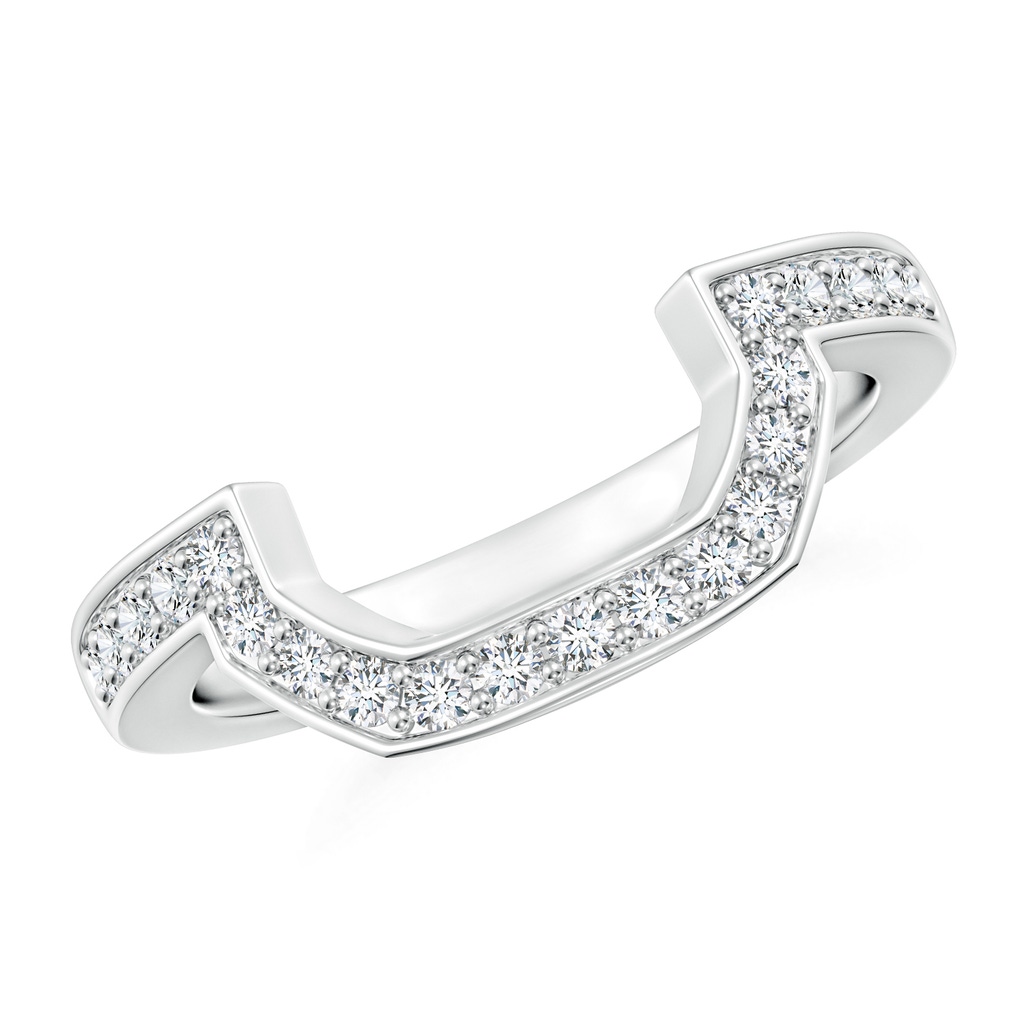 1.5mm GHVS Pave-Set Diamond Contoured Women's Wedding Ring in White Gold