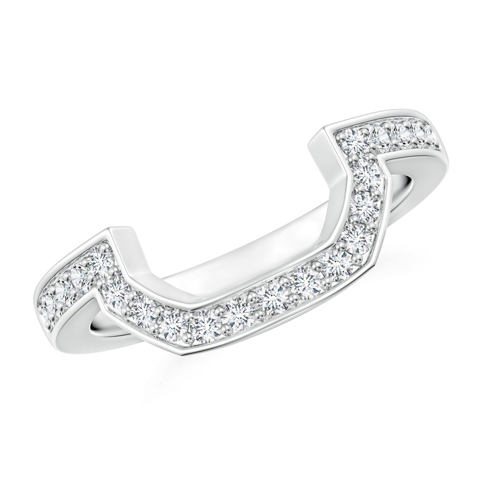 1.5mm GHVS Pave-Set Diamond Contoured Women's Wedding Ring in White Gold 