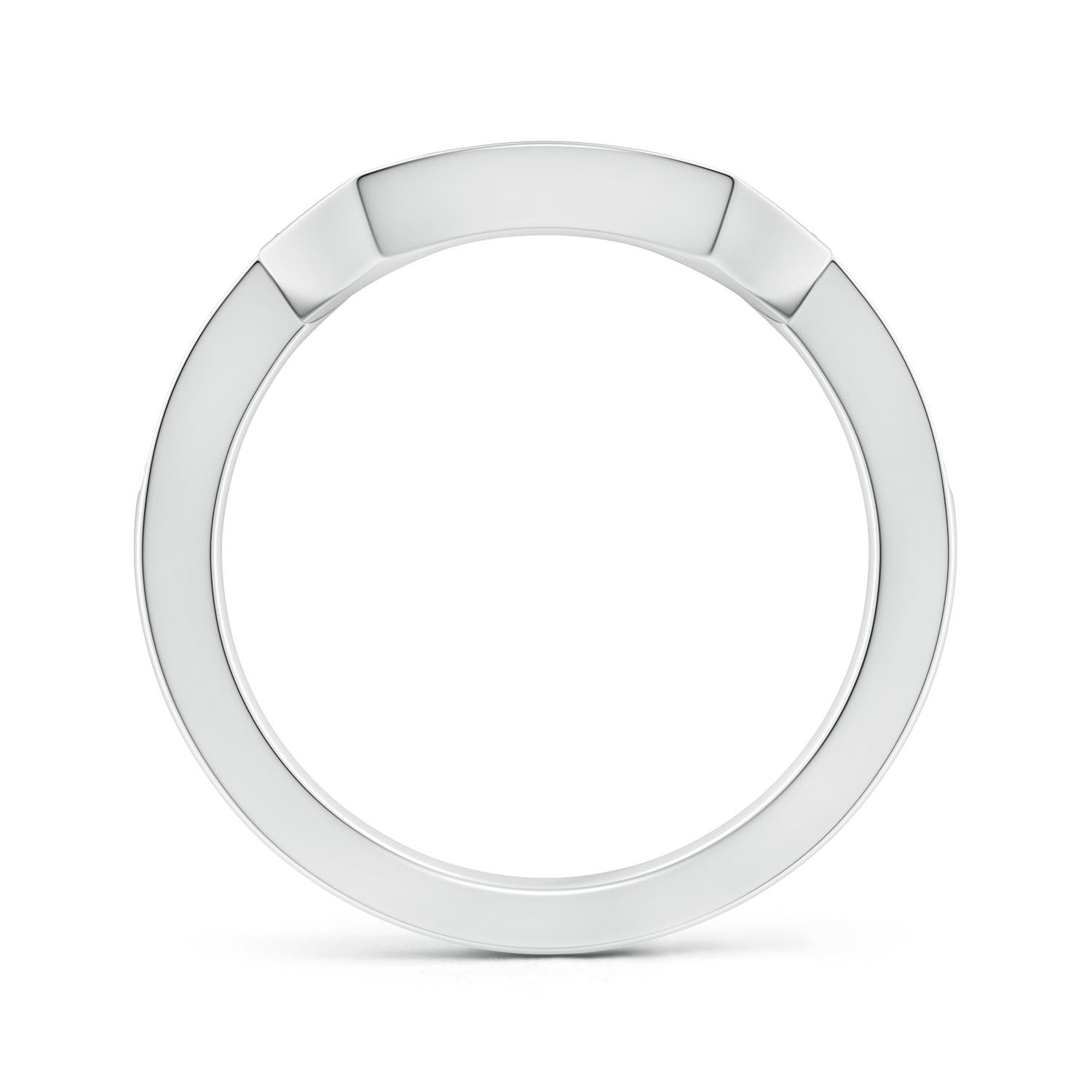 1.5mm GHVS Pave-Set Diamond Contoured Women's Wedding Ring in White Gold - side 2