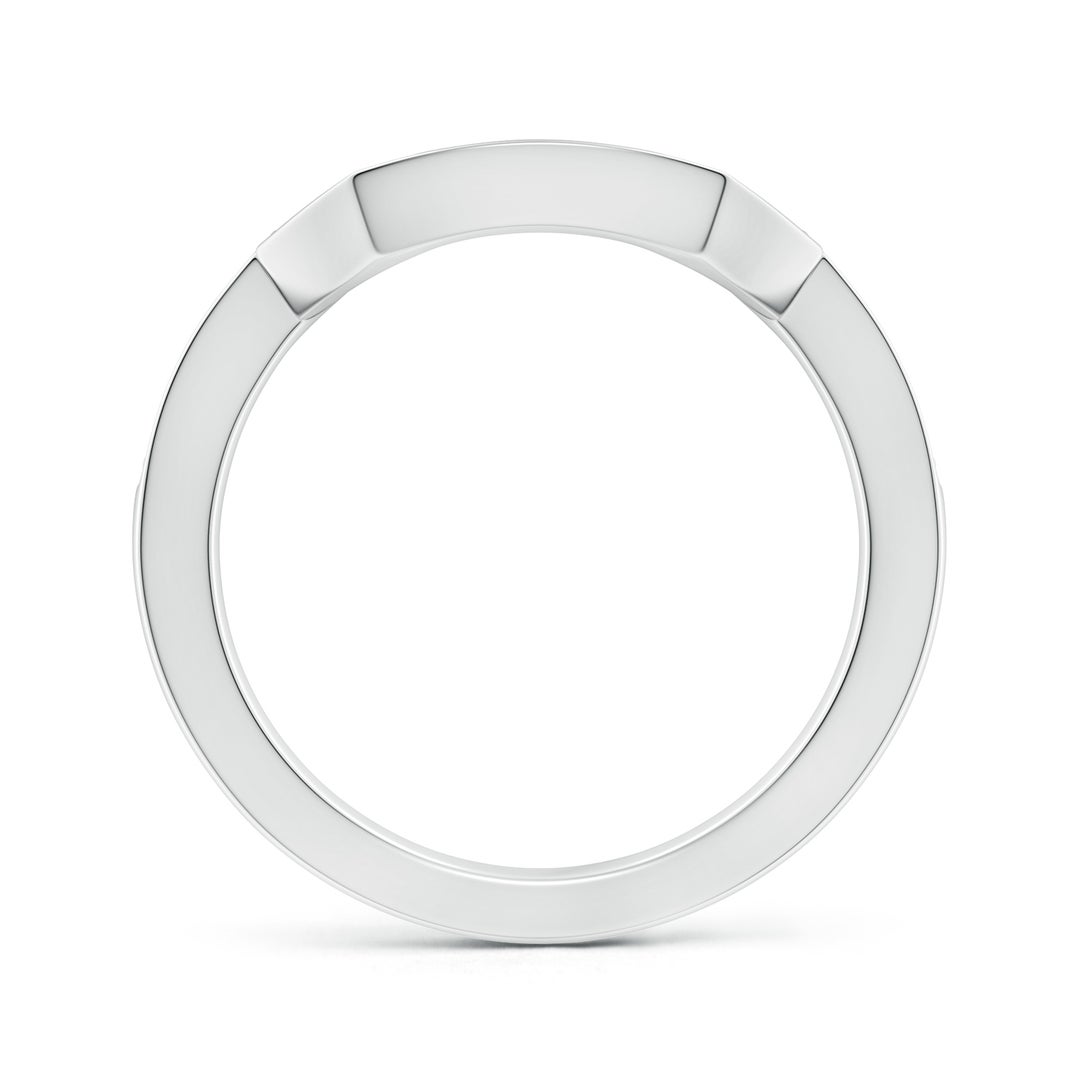 1.5mm GHVS Pave-Set Diamond Contoured Women's Wedding Ring in White Gold - side 2