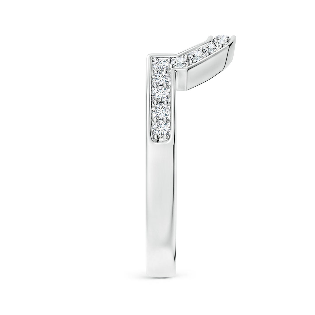 1.5mm GHVS Pave-Set Diamond Contoured Women's Wedding Ring in White Gold - side 3